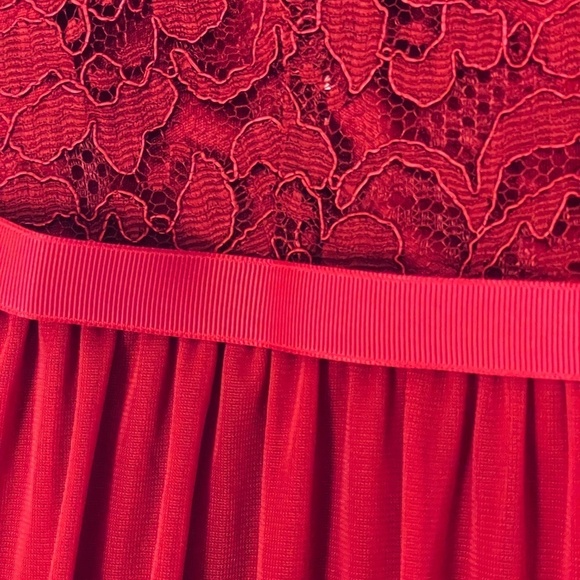 NWT David’s Bridal Girl’s Size 10 Apple Red Full Length Formal Sleeveless Dress - Picture 12 of 12